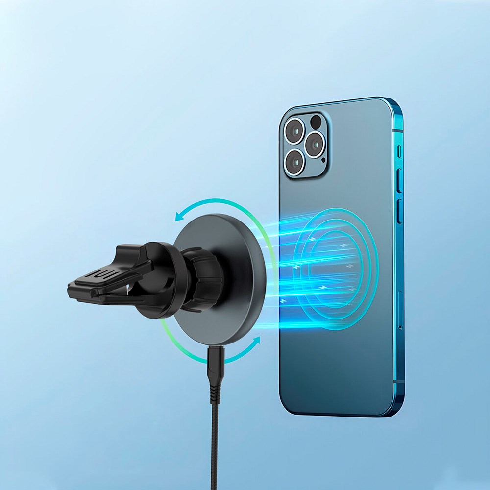 4smarts Qi2 Wireless Car Charger - MagSafe Compatible - Grey