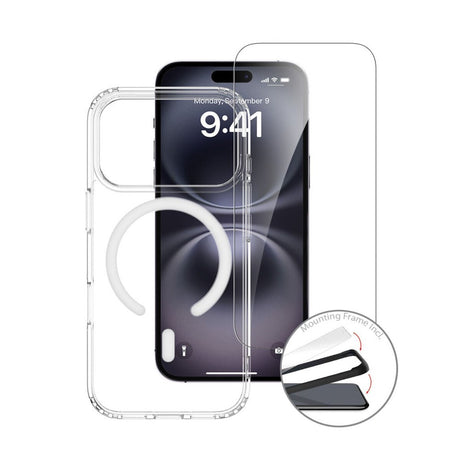 iPhone 17 Pro 4Smarts 360° Protection Set with Case & Screen Protection Glass - MagSafe Compatible - Transparent