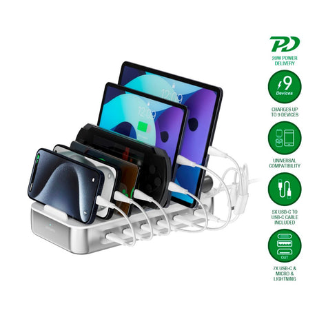 4smarts 9-in-1 Charging Dock 100W - Silver