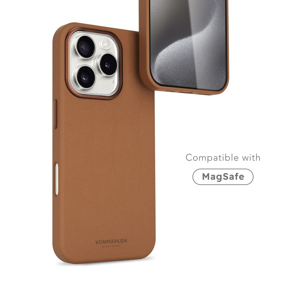 Vonmählen iPhone 16 Pro Max Like Leather Case - MagSafe Compatible - Brown