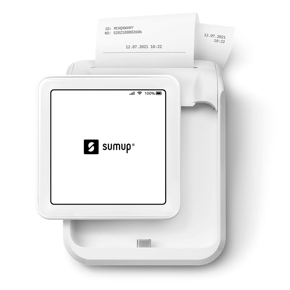 SumUp Solo Wireless Payment Terminal & Printer w. Touchscreen - White