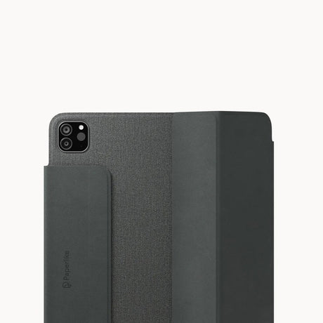 iPad Pro 12.9" (2022 / 2021 / 2020 / 2018) Paperlike+ Folio Bundle with Flipcover, Screen Protector & Stylus Pen Grip - Black / Transparent