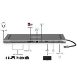 4smarts 11-in-1 USB-C Hub & Universal Tablet / Laptop Stand - Grey