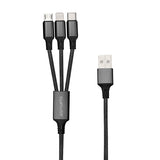 4smarts 3in1 12W ForkCord Cable - Lightning / USB-C / Micro USB 20cm - Black