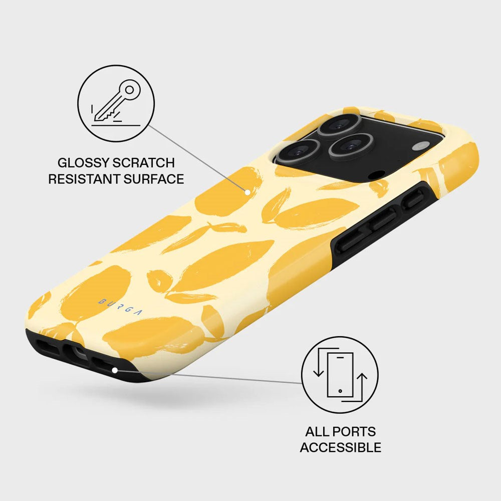 Burga iPhone 17 Pro Tough Fashion Case - MagSafe Compatible - Lemon Tart