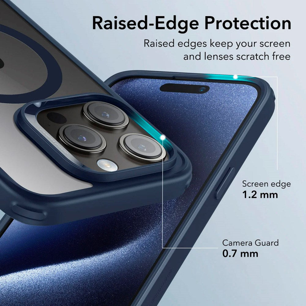 ESR iPhone 15 Pro Classic Hybrid Case - MagSafe Compatible - Transparent / Blue