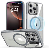 ESR iPhone 16 Pro Classic Hybrid Case with Kickstand - MagSafe Compatible - Transparent / Grey