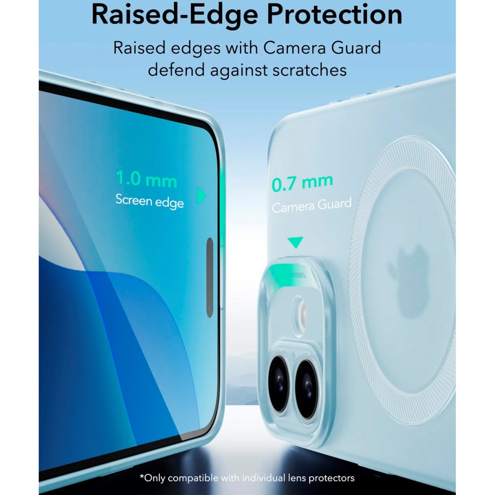 ESR iPhone 16 Zero Clear Flexible Plastic Case - MagSafe Compatible - Matte Blue