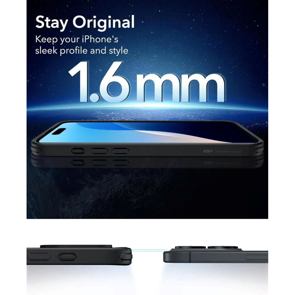 ESR iPhone 16 Classic Hybrid Case with Camera Control Button - MagSafe Compatible - Matte Transparent / Black