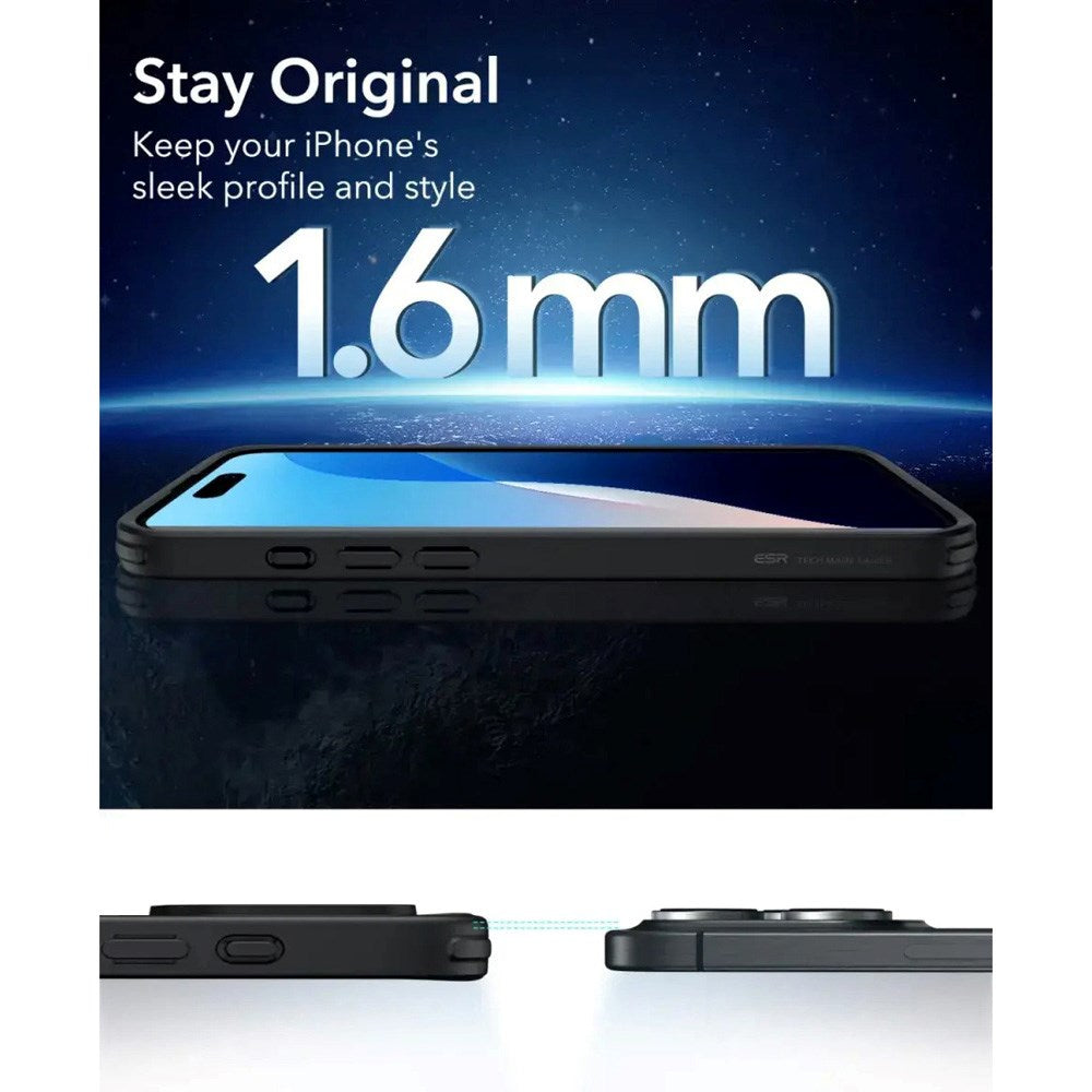 ESR iPhone 16 Pro Classic Hybrid Case with Camera Control Button - MagSafe Compatible - Transparent / Black