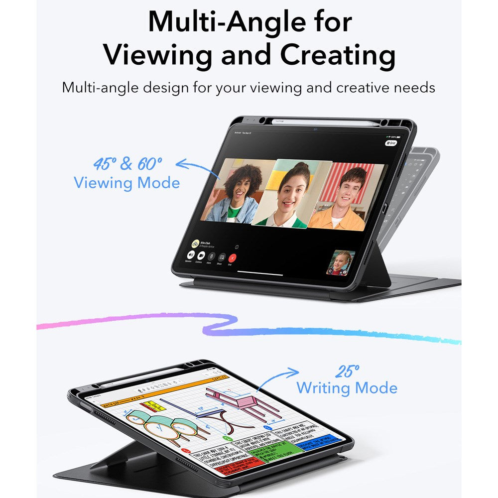 iPad Air 13" (2025 / 2024) ESR Flip Hybrid Case - Black