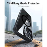 ESR iPhone 17 Classic Hybrid Stash Case with Kickstand - MagSafe Compatible - Transparent / Black