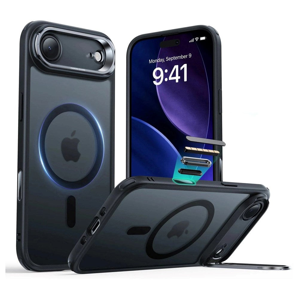 ESR iPhone Air Classic Hybrid Stash Case with Kickstand - MagSafe Compatible - Matte Black