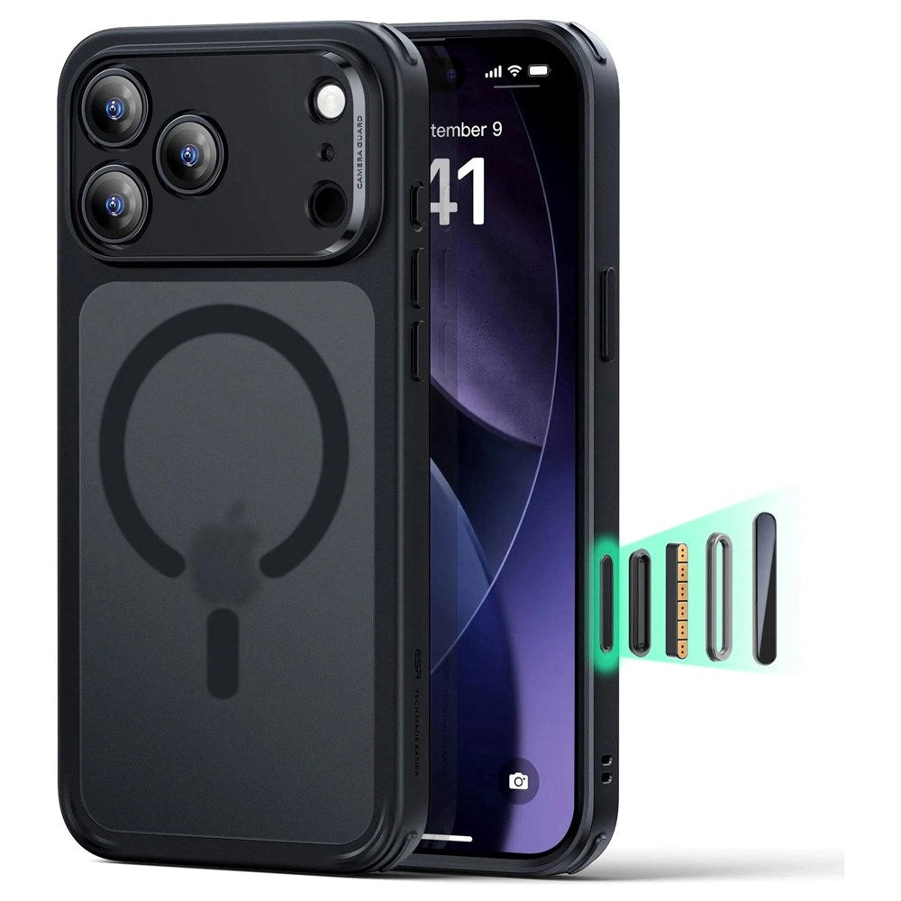 ESR iPhone 17 Pro Classic Hybrid Case with Camera Control Button - MagSafe Compatible - Matte Black