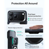 ESR iPhone 17 Pro Max Classic Hybrid Stash Case with Kickstand - MagSafe Compatible - Transparent / Black