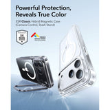 ESR iPhone 17 Pro Classic Hybrid Stash Case with Kickstand - MagSafe Compatible - Transparent