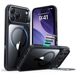 ESR iPhone 17 Pro Classic Hybrid Stash Case with Kickstand - MagSafe Compatible - Transparent / Black