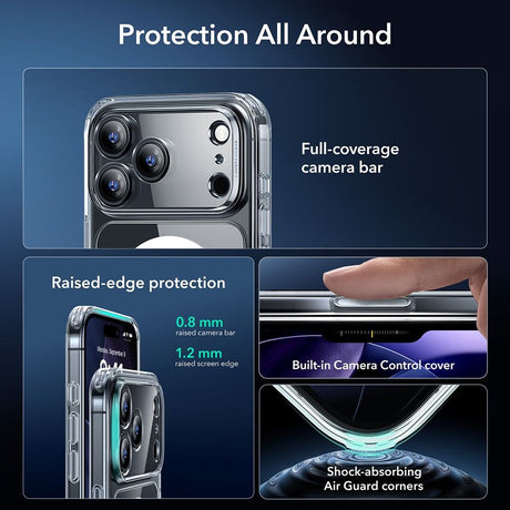 iPhone 17 Pro Max ESR Classic Hybrid Set with Back Case & Tempered Glass Screen Protector - MagSafe Compatible - Transparent
