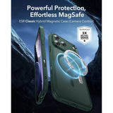 ESR iPhone 17 Pro Max Classic Hybrid Case with Camera Control Button - MagSafe Compatible - Matte Green