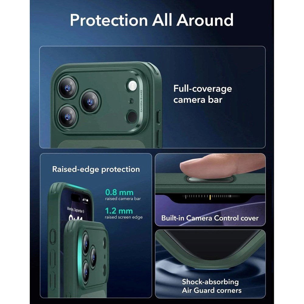 ESR iPhone 17 Pro Max Classic Hybrid Case with Camera Control Button - MagSafe Compatible - Matte Green