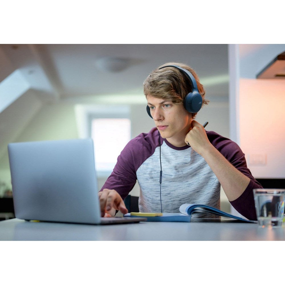 JVC HA-S33UC On-Ear Headset with Cord - Dark Blue