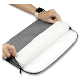 Tech-Protect Fabric Laptop Sleeve 13-14" w. Extra Pocket (33 x 24 cm) - Light Grey