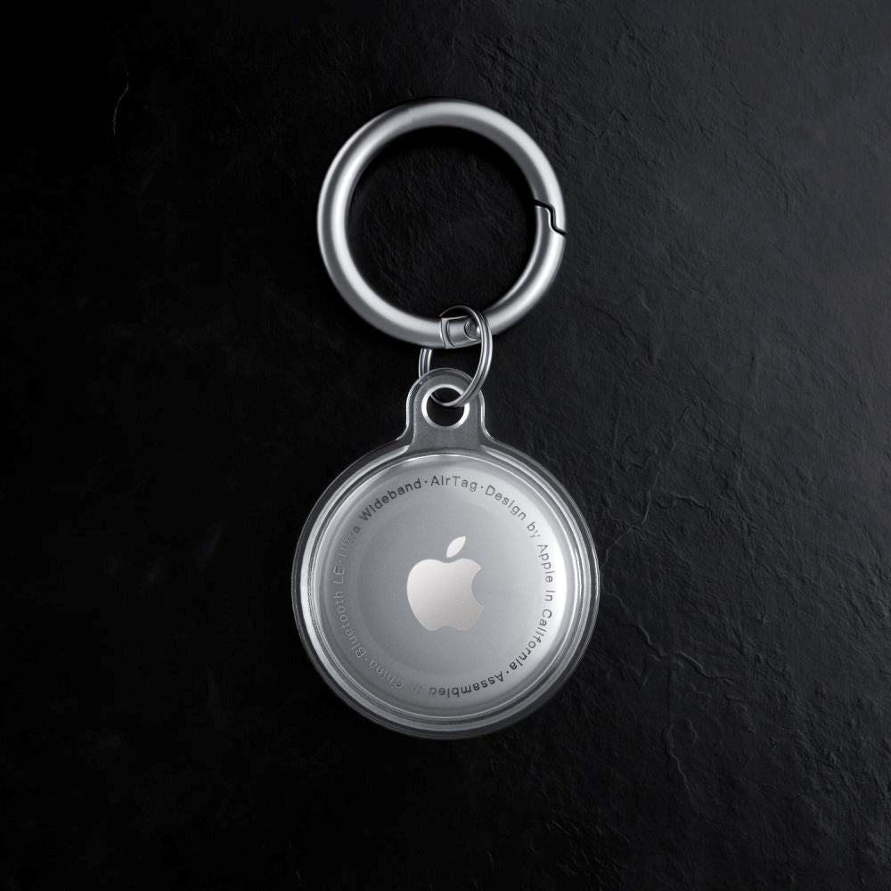 Tech-Protect Icon AirTag Silicone Case w. Keychain - Transparent