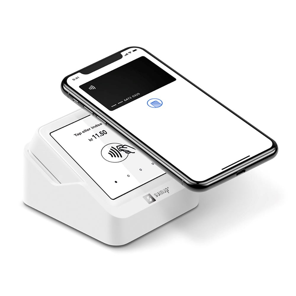 SumUp Solo Wireless Payment Terminal w. Charging Station and Touchscreen - White