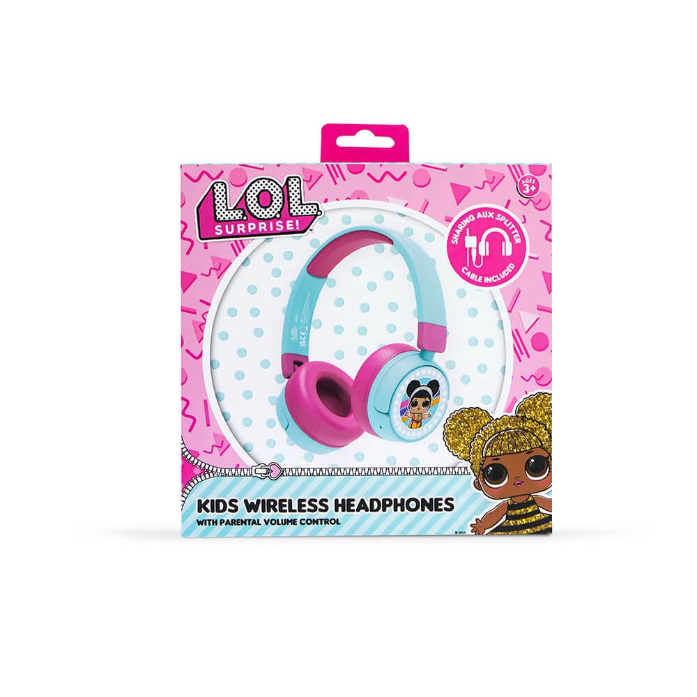 Wireless Children's On-Ear Headset Max. 95dB - 3-7 Years - L.O.L. Surprise - Pink / Turquoise