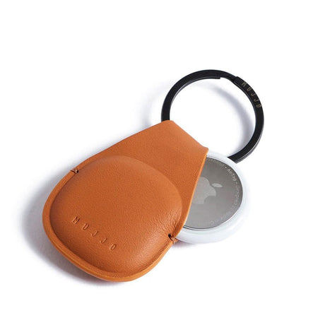 Mujjo Canopy Leather Keychain for AirTag - Tan