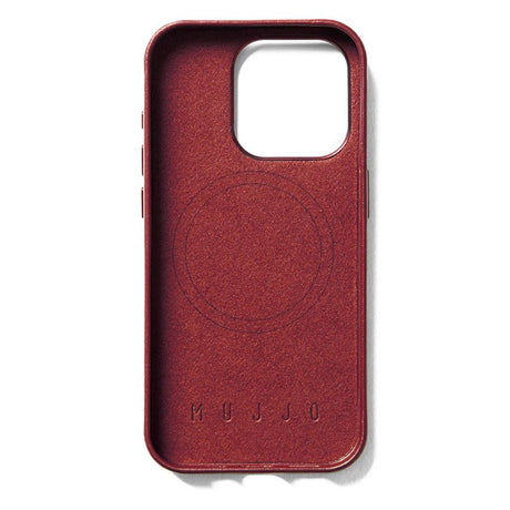 Mujjo iPhone 15 Pro Leather Case - MagSafe Compatible - Wine Red