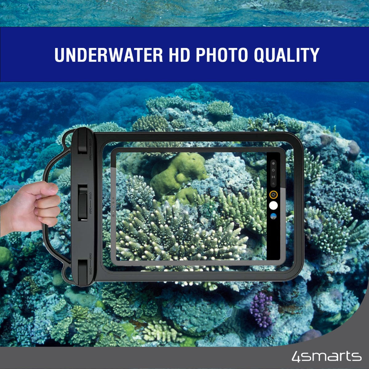 4smarts Universal Tablet 10" Waterproof Active Pro Stark Case - Black / Transparent (Max. tablet 120 x 225 x 20 mm)