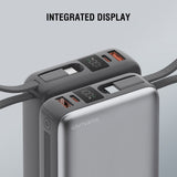 4smarts Pocket Dual Cord 22.5W PowerBank with Built-in USB-C Cable - 20.000 mAh - Space Grey