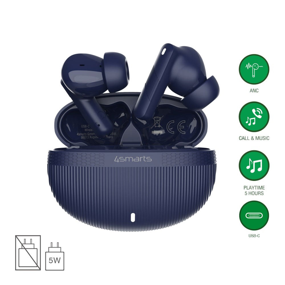 4smarts True Wireless SkyBuds Pro Headphones with Active Noise Cancellation - In-Ear - Blue