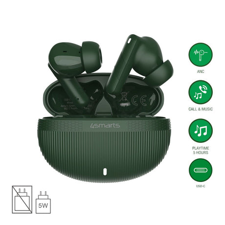 4smarts True Wireless SkyBuds Pro Headphones with Active Noise Cancellation - In-Ear - Green