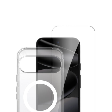 Google Pixel 11 / 11 Pro / 10 / 10 Pro / 9 / 9 Pro 4Smarts 360° Protection Set with Case & Screen Protection Glass - Qi2 Compatible - Transparent