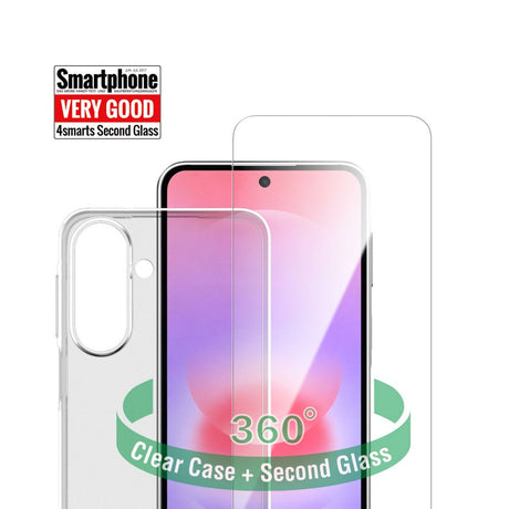 Samsung Galaxy A27 4Smarts 360° Protection Set with Case & Screen Protection Glass - Transparent