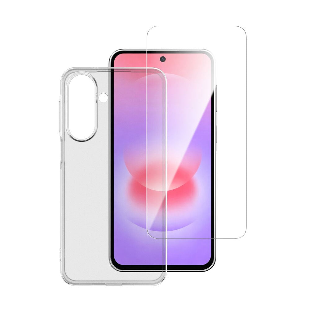 Samsung Galaxy A27 4Smarts 360° Protection Set with Case & Screen Protection Glass - Transparent