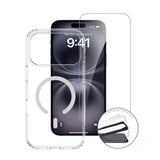 iPhone 18 Pro Max / 17 Pro Max 4Smarts 3-in-1 Premium Starter Set - MagSafe Case, Screen Protector & 20W Wall Charger - Transparent / White