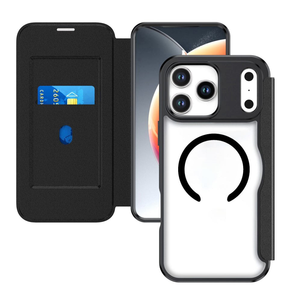 iPhone 18 Pro / 17 Pro 4smarts Urban Pro Flip Case - MagSafe Compatible - Transparent / Black