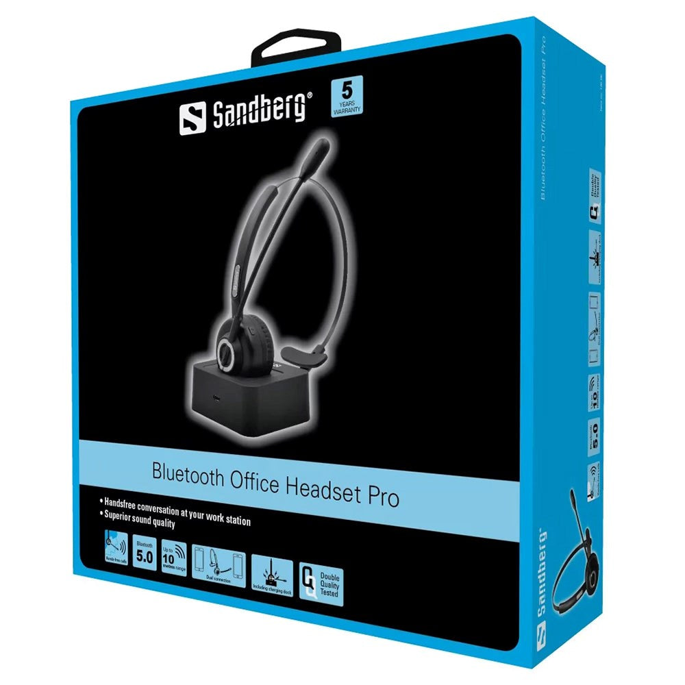 Sandberg Bluetooth Office Headset Pro w. Microphone - Black