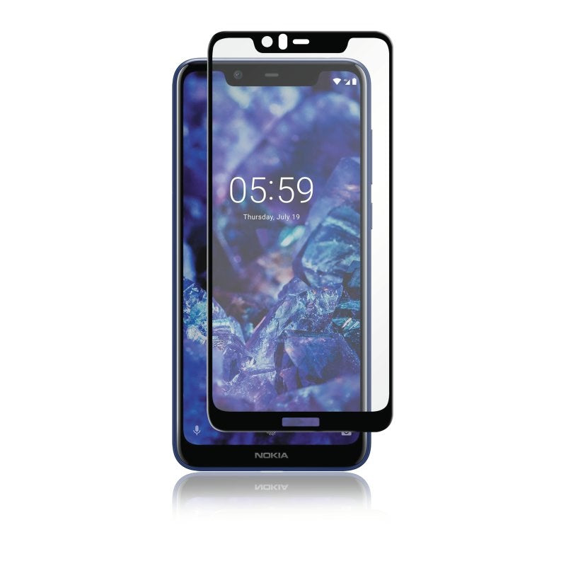 Nokia 5.1 Plus PANZER Premium Tempered Glass Screen Protector w. Black Frame - Full Fit