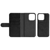 Essentials iPhone 13 Pro Leather Flip Case 2 in 1 with Card Holder - Black