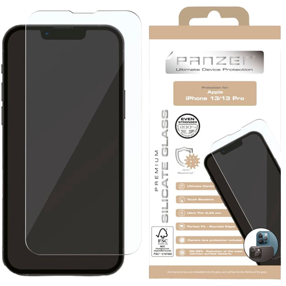 iPhone 13 / 13 Pro PANZER Premium Silicate Glass - Full Fit