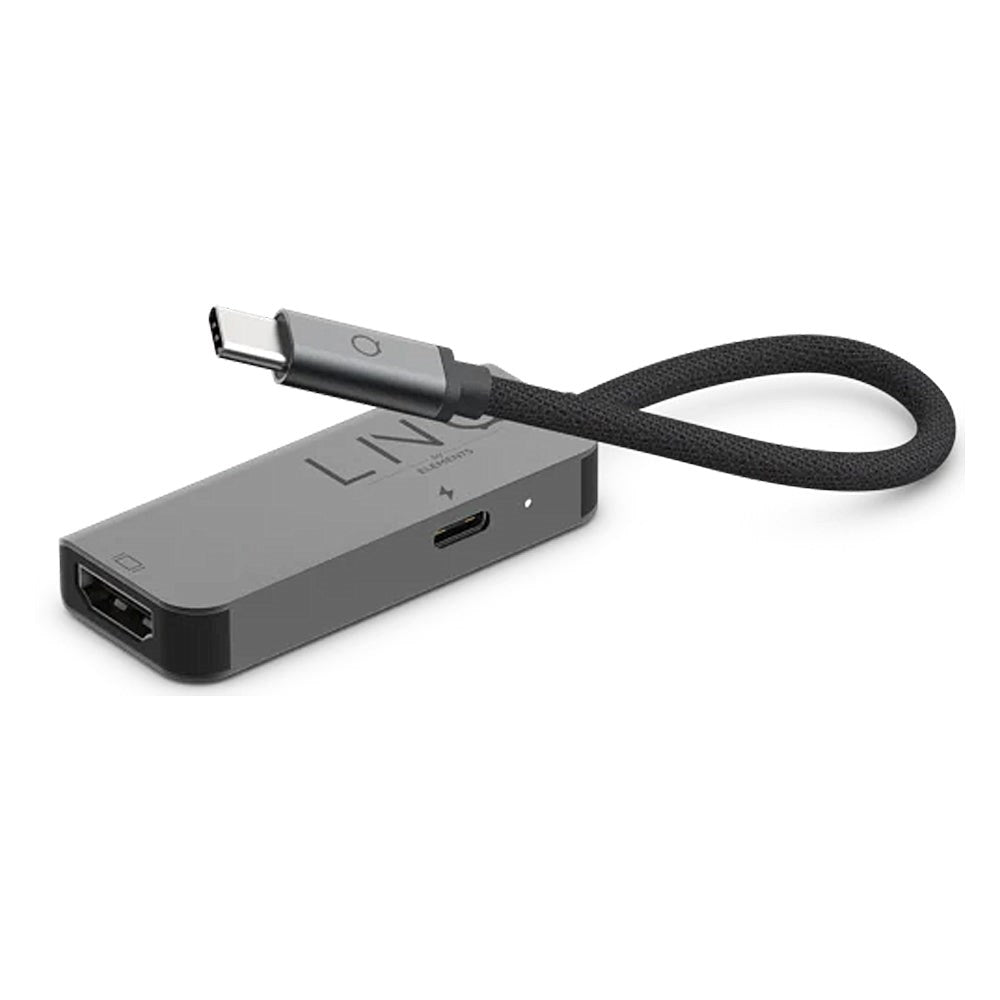 LINQ byELEMENTS 2in1 USB-C Multiport Hub - HDMI / USB-C PD - Space Grey