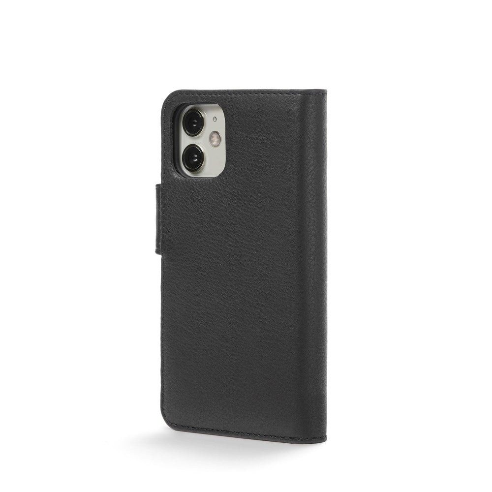 Trunk iPhone 11 Pro / XS / X Genuine Leather Flip Case with Removable Back Case - Black