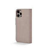 Trunk iPhone 12 Mini Genuine Leather Flip Case with Removable Back Case - Pink