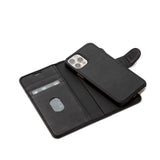 Trunk iPhone 12 Pro Max Genuine Leather Flip Case with Removable Back Case - Black