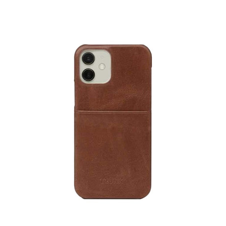 Trunk iPhone 11 Pro / XS / X Genuine Leather Case with Card Pocket - Brown