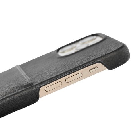 Trunk iPhone 11 / XR Genuine Leather Case with Card Pocket - Black